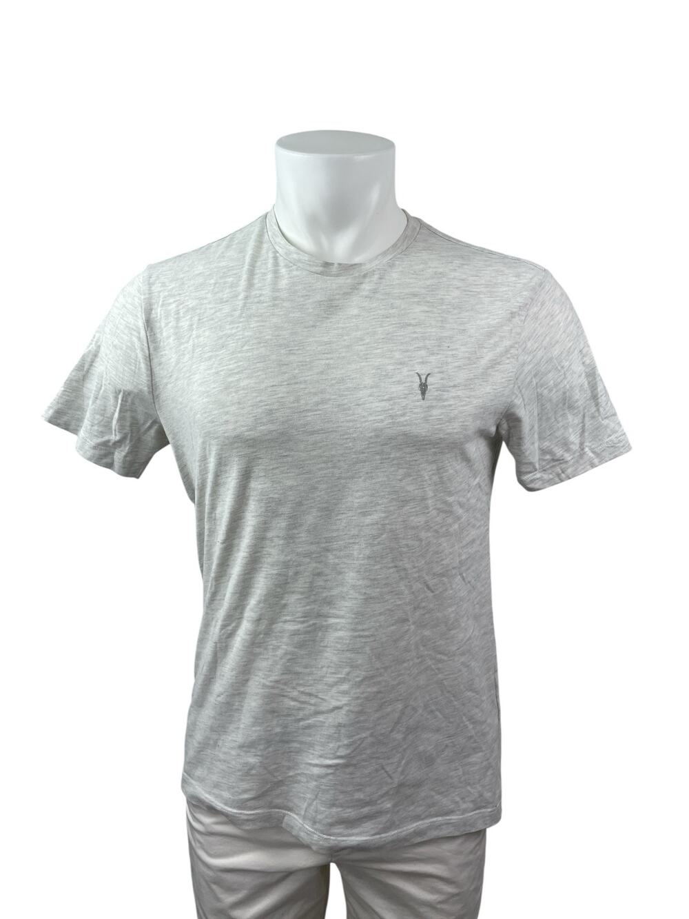 AllSaints Men's Gray Logo Heather Short Sleeve Crew Neck T Shirt Tee Top Size M